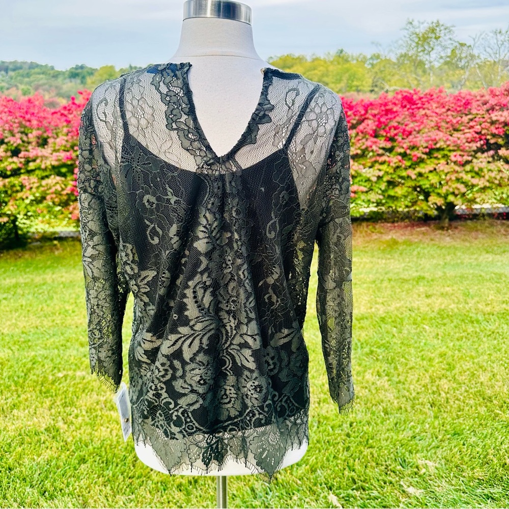 APT 9 Grape Leaf 2 Piece Lace Top - Picture 9 of 14